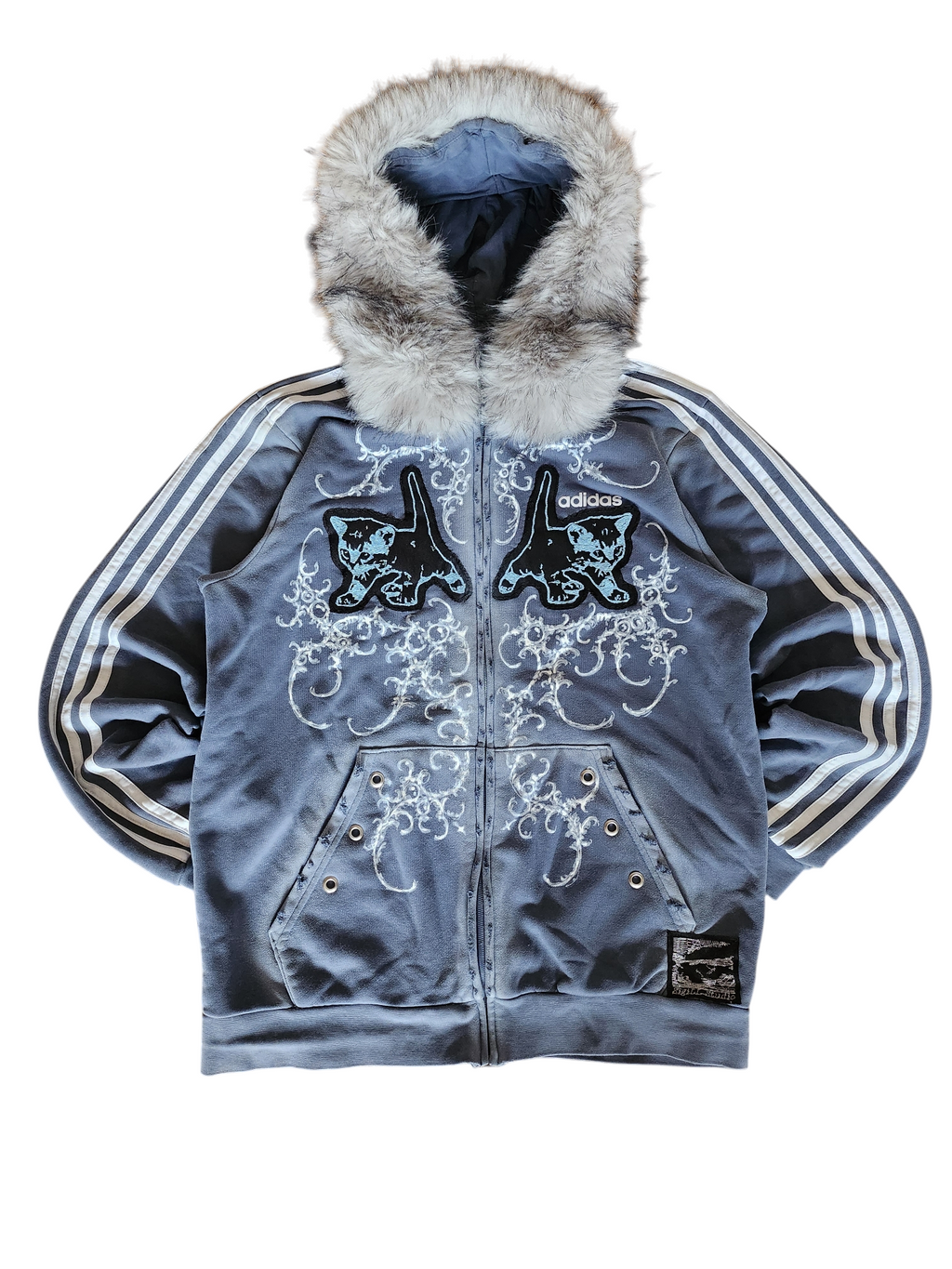 Niebieska bluza Adidas custom Kitty