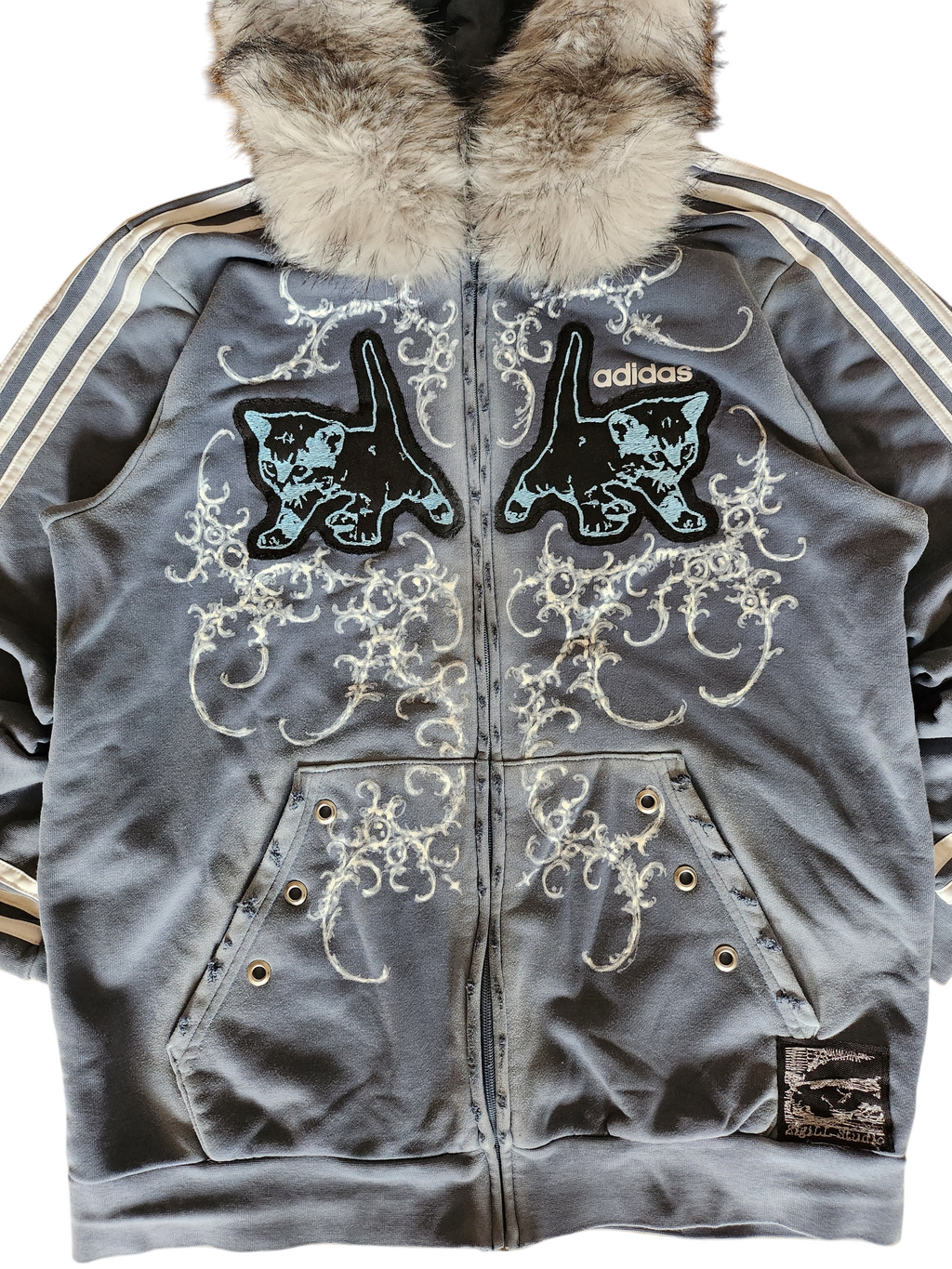 Niebieska bluza Adidas custom Kitty