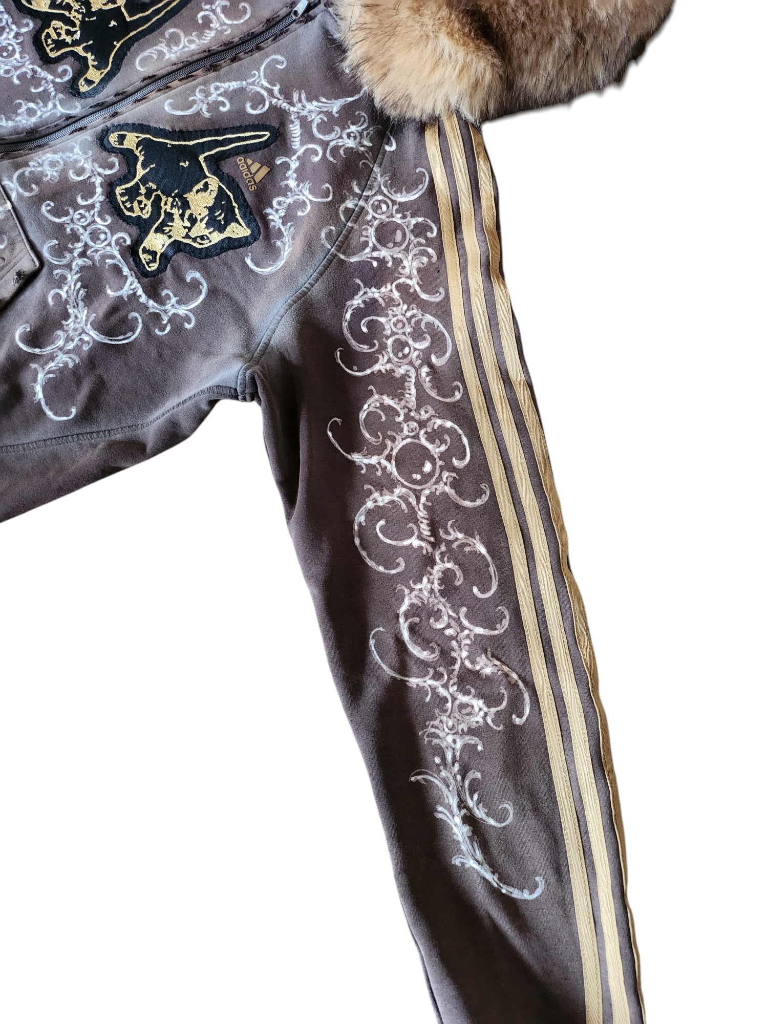 Brązowa bluza Adidas custom Kitty