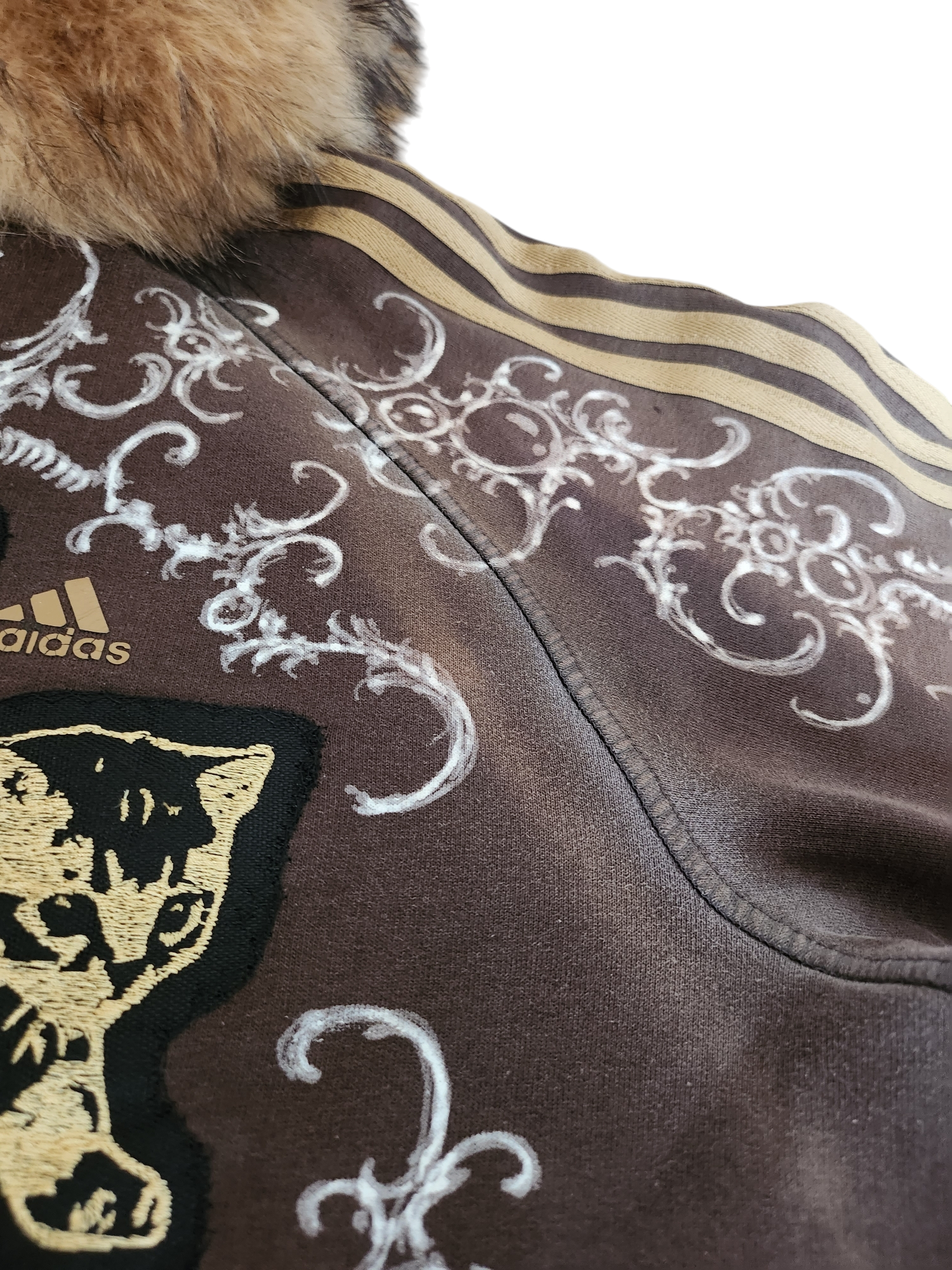 Brązowa bluza Adidas custom Kitty