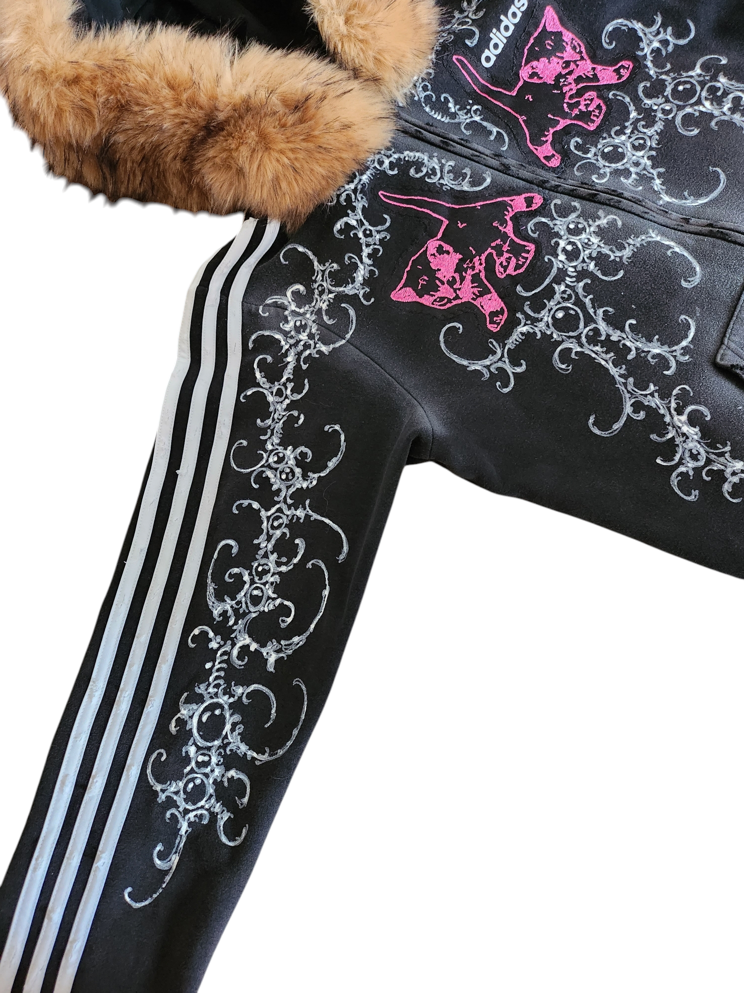 Czarna bluza Adidas custom Kitty