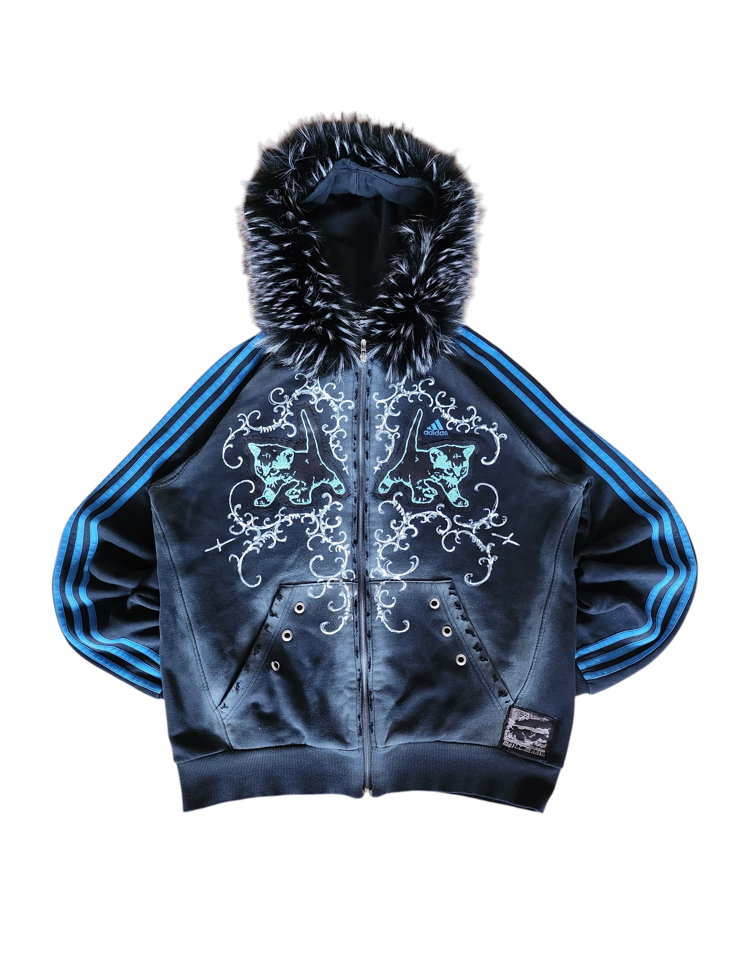 Czarna bluza Adidas custom Kitty
