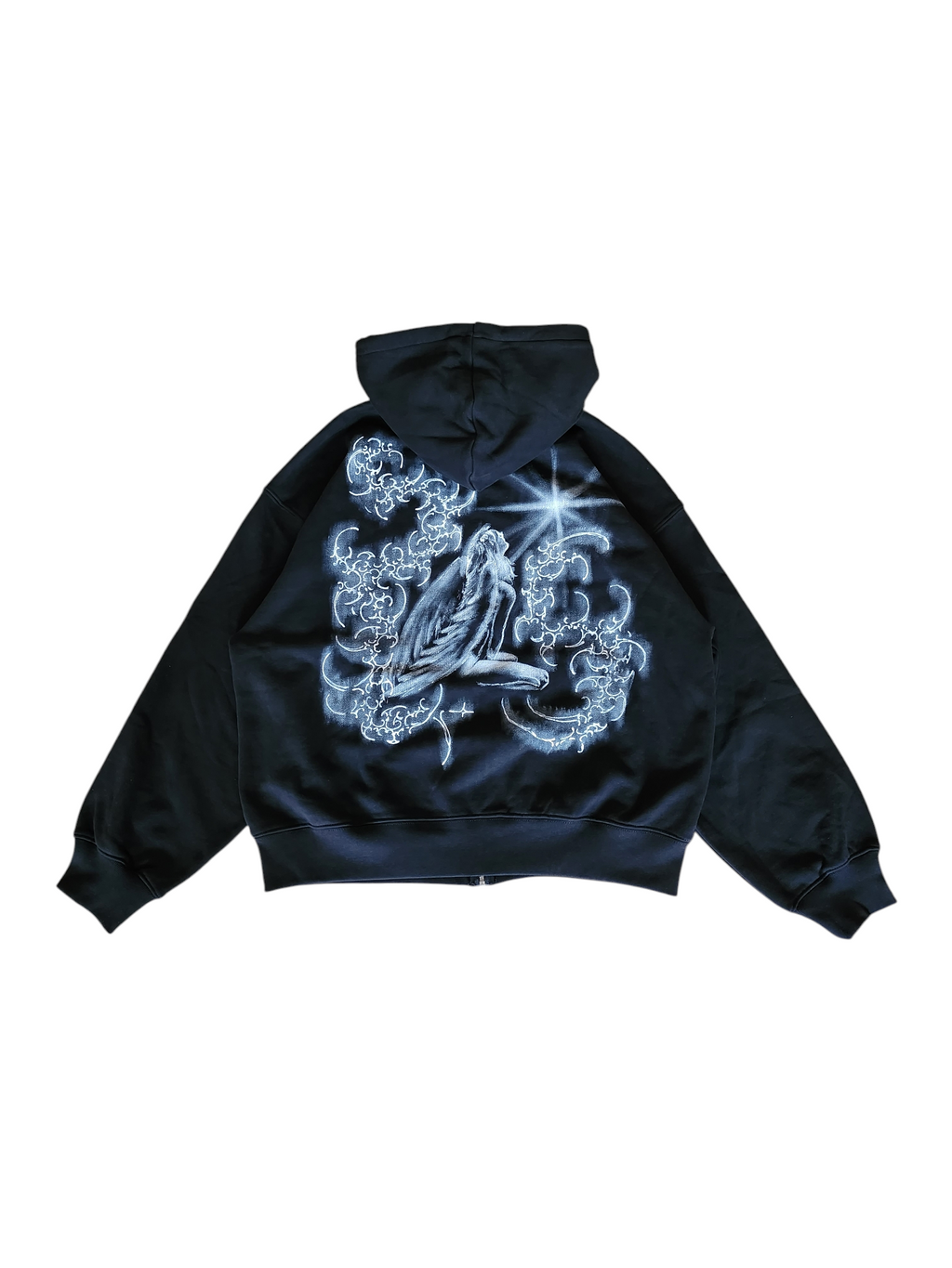 Czarna boxy bluza custom cybersigilism