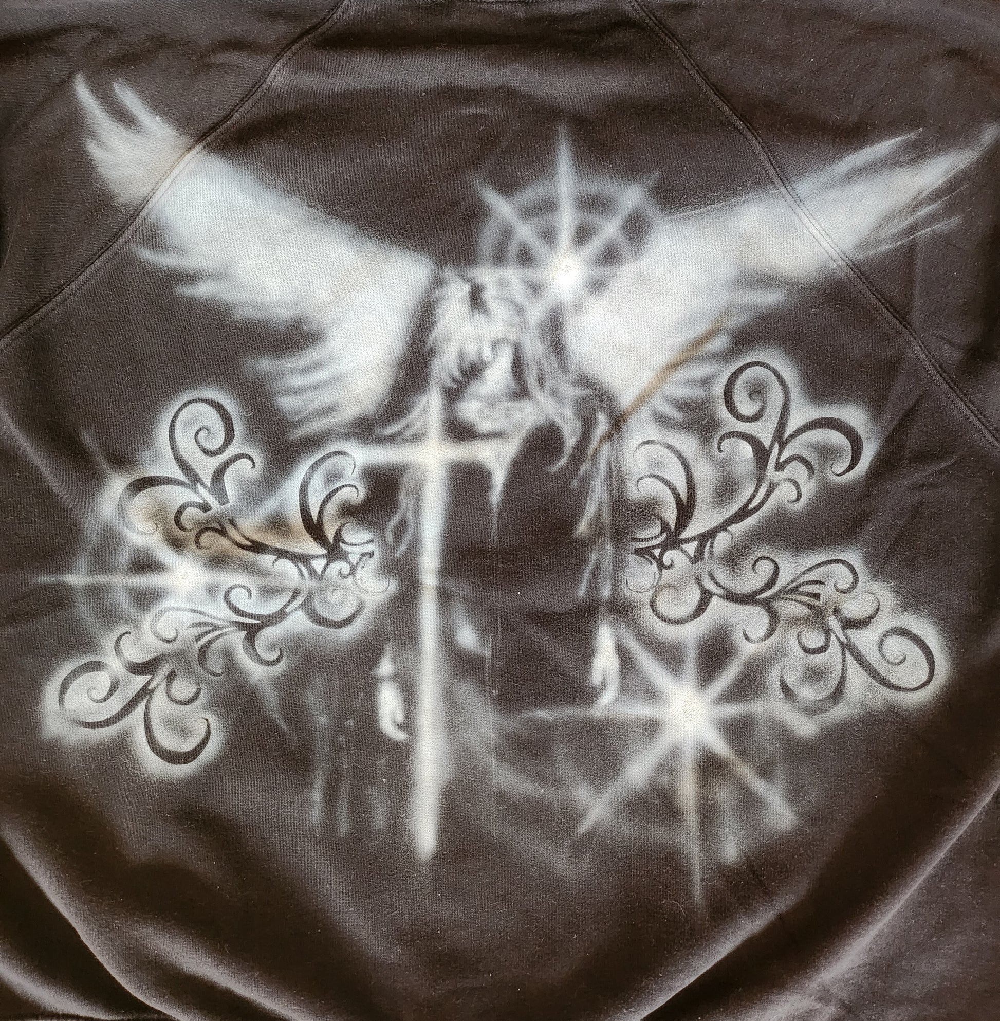 Czarna rozpinana bluza custom cybersigilism bershka