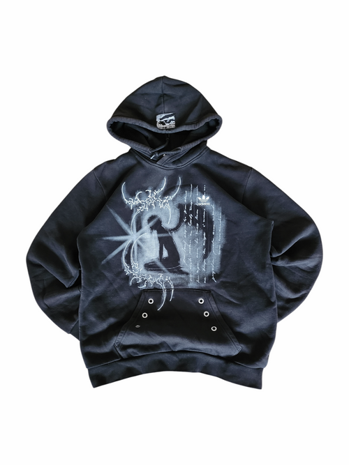 Czarna bluza custom cybersigilism adidas