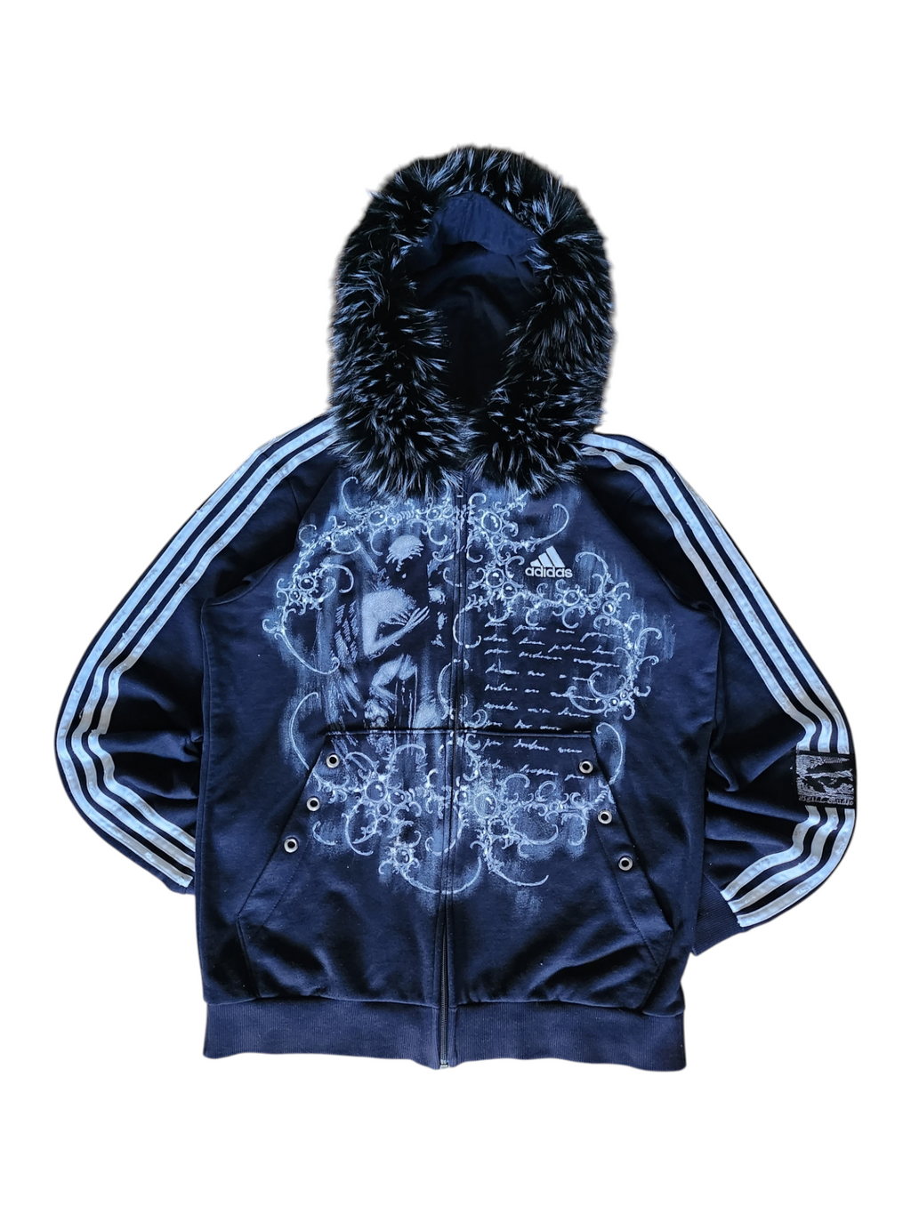 Granatowa rozpinana bluza adidas custom cybersigilism
