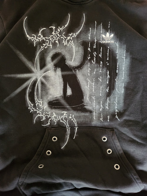 Czarna bluza custom cybersigilism adidas