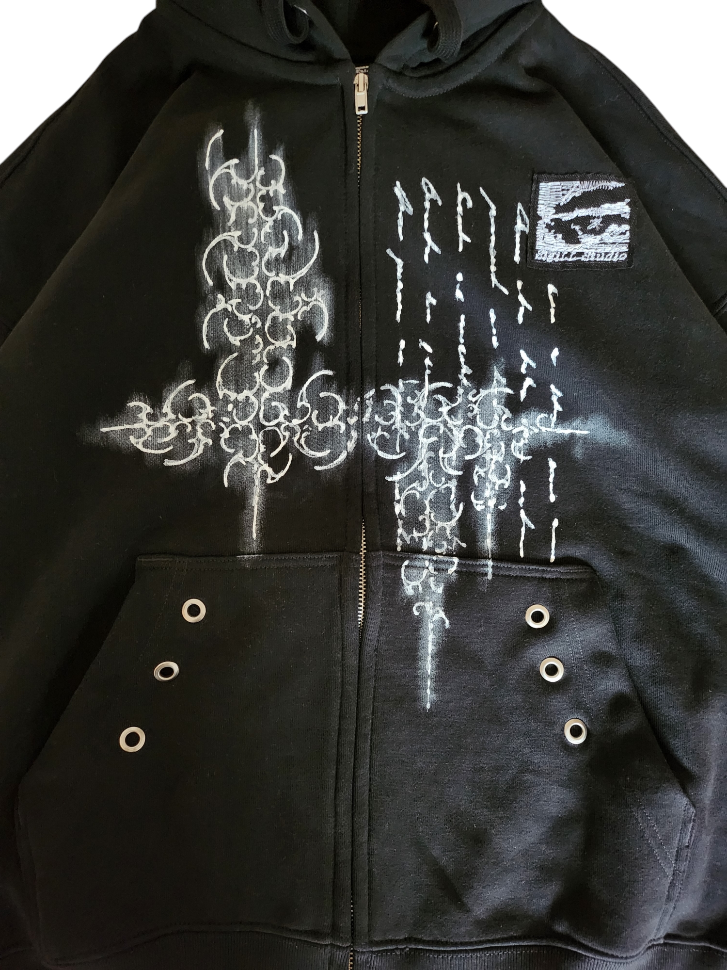 Czarna boxy bluza custom cybersigilism