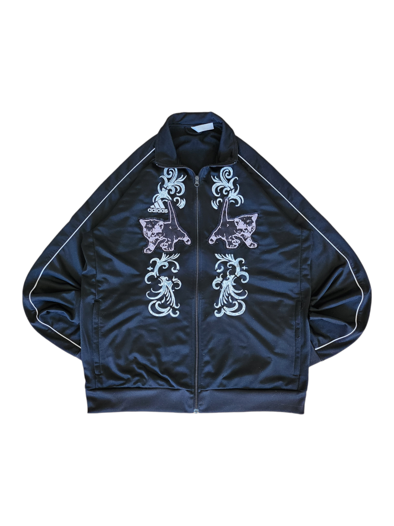 Czarna bluza rozpinana adidas custom cybersigilism