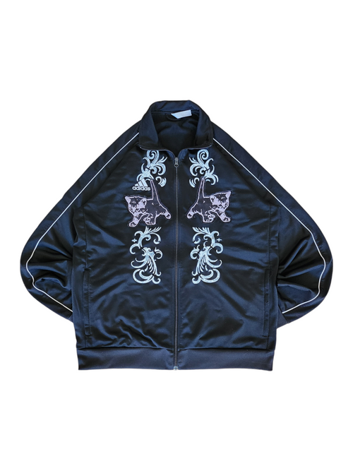 Czarna bluza rozpinana adidas custom cybersigilism