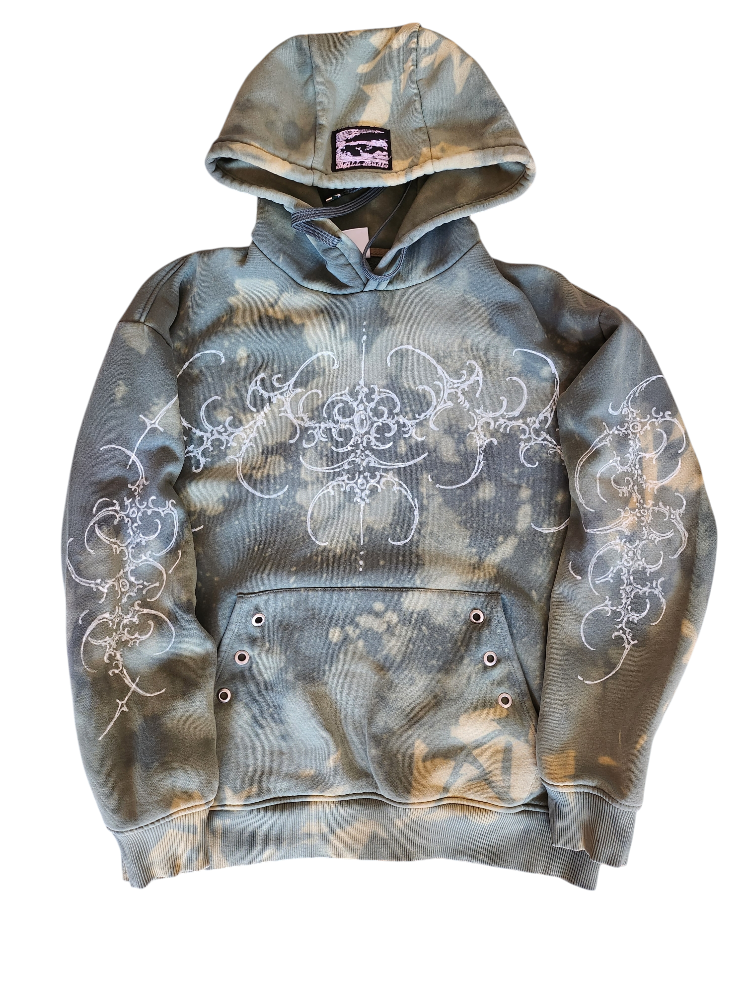 Zielona bluza tie dye custom cybersigilism