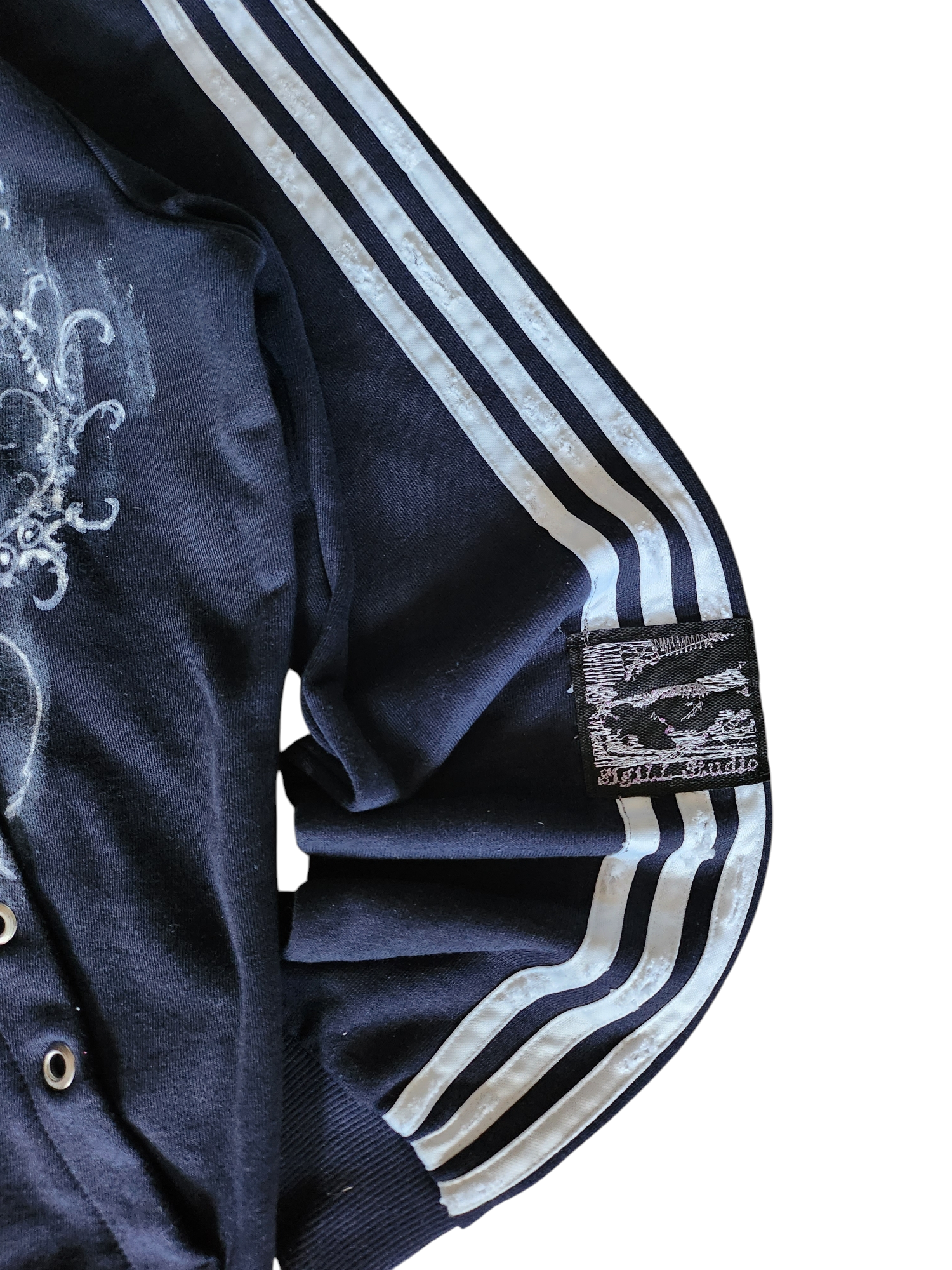 Granatowa rozpinana bluza adidas custom cybersigilism