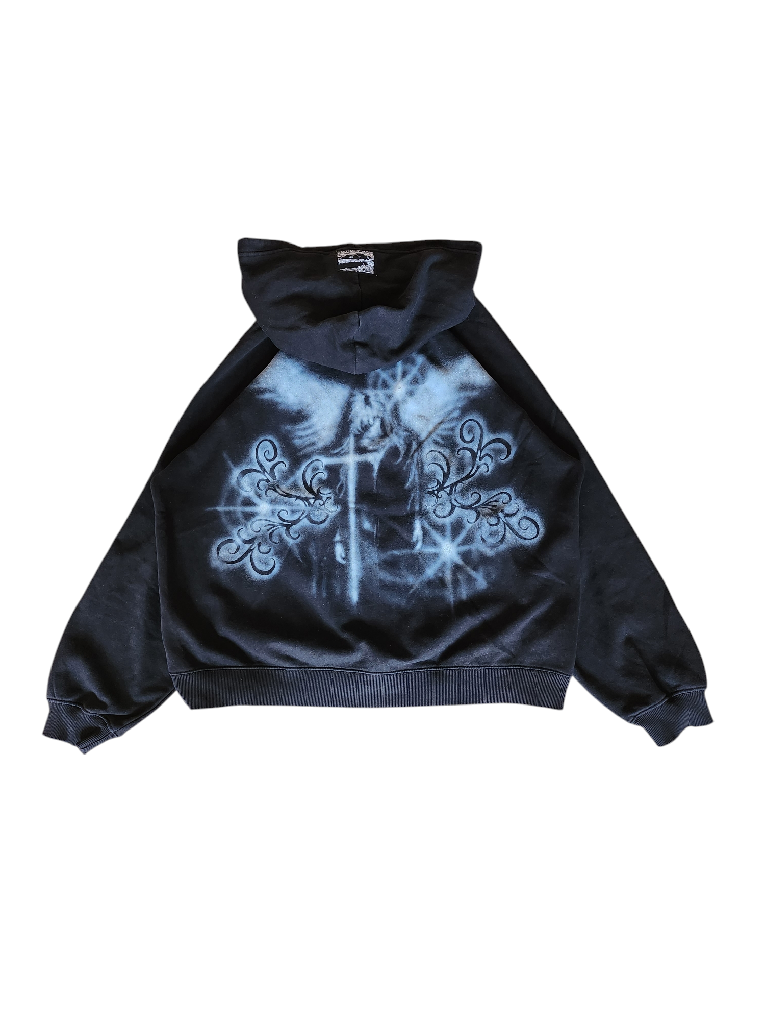 Czarna rozpinana bluza custom cybersigilism bershka