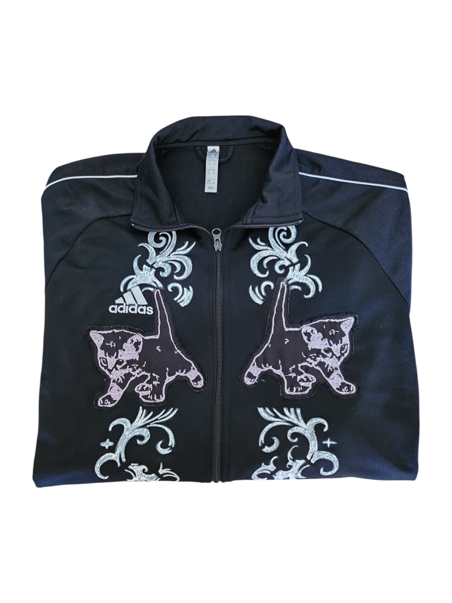 Czarna bluza rozpinana adidas custom cybersigilism